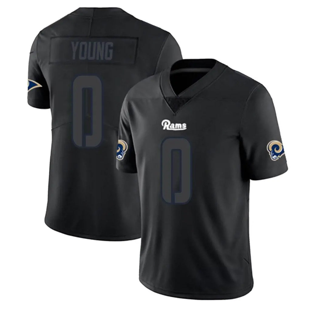 Ndoa LA.Rams #0 Byron Young Player Black Impact Limited Home Game Stitched Jerseys
