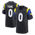 Ndoa LA.Rams #0 Byron Young Player Black Midnight Rivalries Collection Home Game Stitched Jerseys