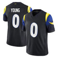 Ndoa LA.Rams #0 Byron Young Player Black Midnight Rivalries Collection Limited Home Game Stitched Jerseys