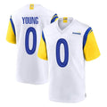 Ndoa LA.Rams #0 Byron Young Player White Home Game Stitched Jerseys