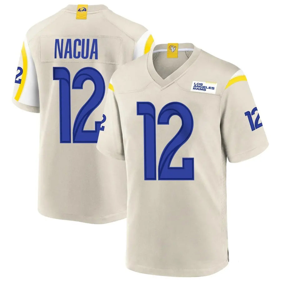 Ndoa LA.Rams #12 Puka Nacua Player Bone Replica Game Stitched Jerseys