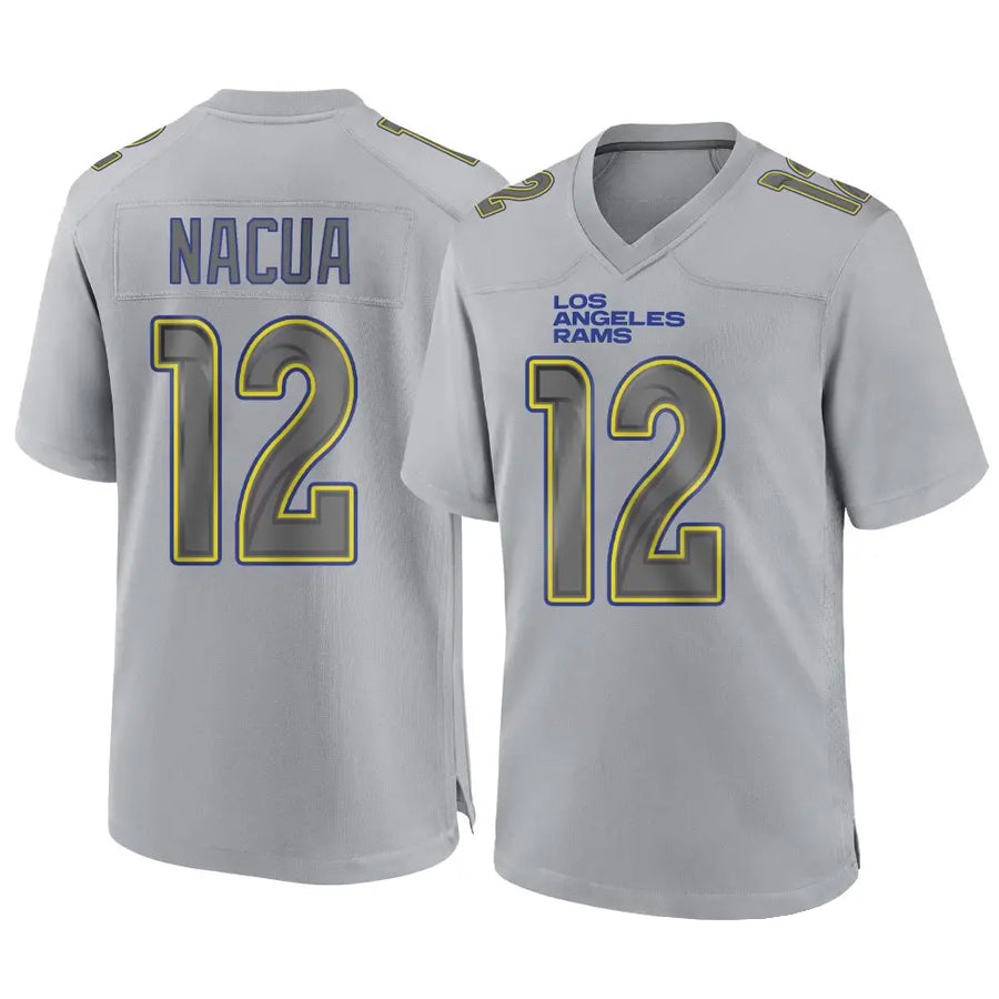 Ndoa LA.Rams #12 Puka Nacua Player Gray Atmosphere Fashion Game Stitched Jerseys