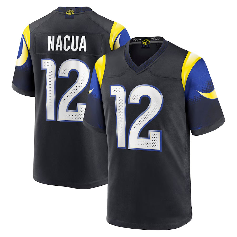 Ndoa LA.Rams #12 Puka Nacua Player Midnight Blue Rivalries Collection Game Stitched Jerseys