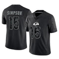 Ndoa LA.Rams #15 Ty Simpson Player Black Limited Reflective Home Game Stitched Jerseys