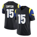 Ndoa LA.Rams #15 Ty Simpson Player Black Midnight Rivalries Collection Limited Home Game Stitched Jerseys