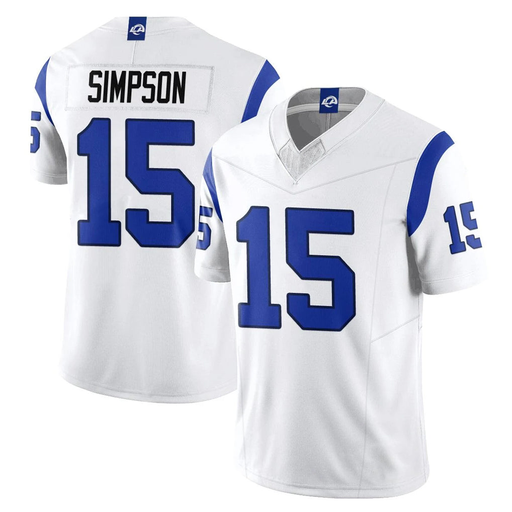 Ndoa LA.Rams #15 Ty Simpson Player Fearsome White Limited Vapor F.U.S.E. Home Game Stitched Jerseys