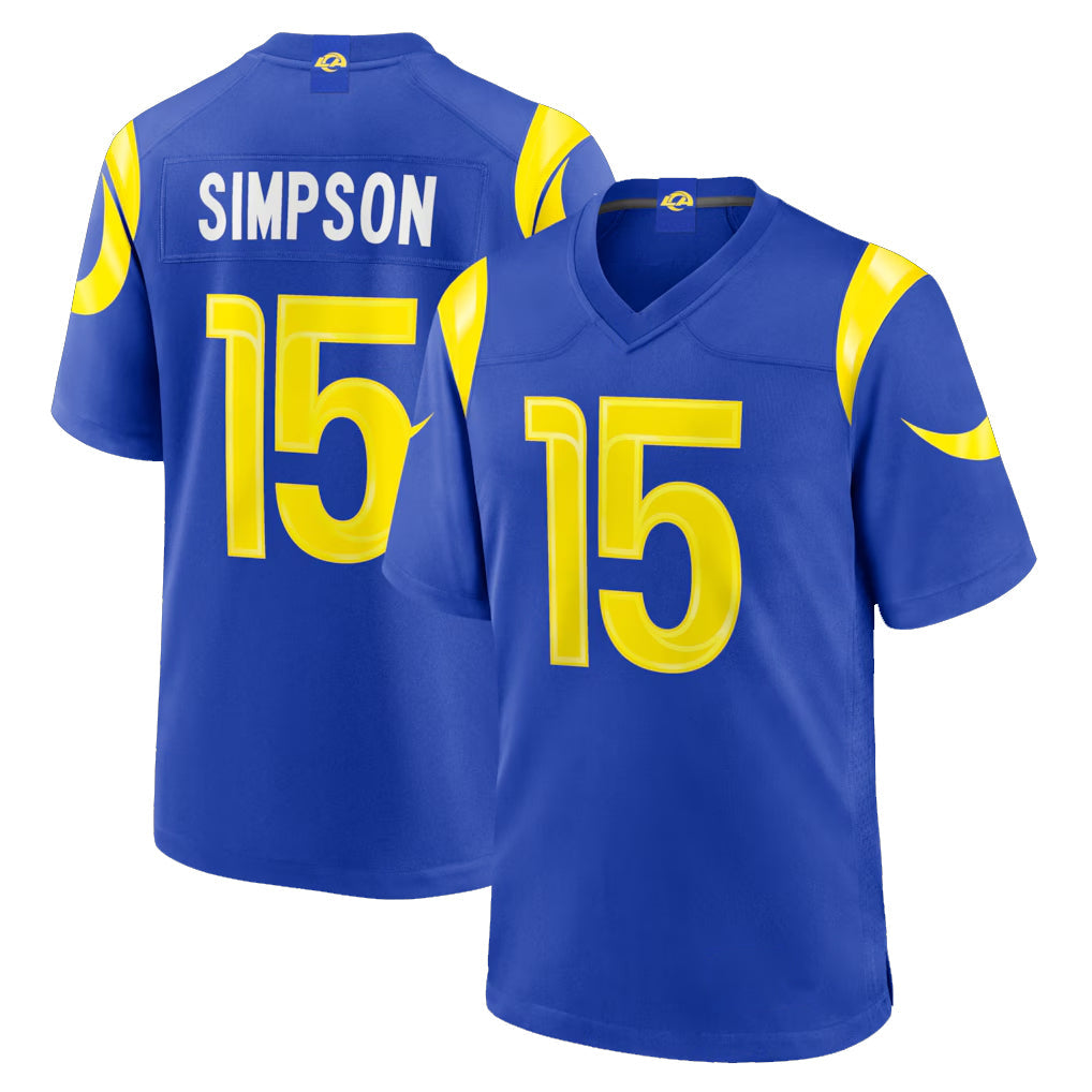 Ndoa LA.Rams #15 Ty Simpson Player Royal Limited Home Game Stitched Jerseys