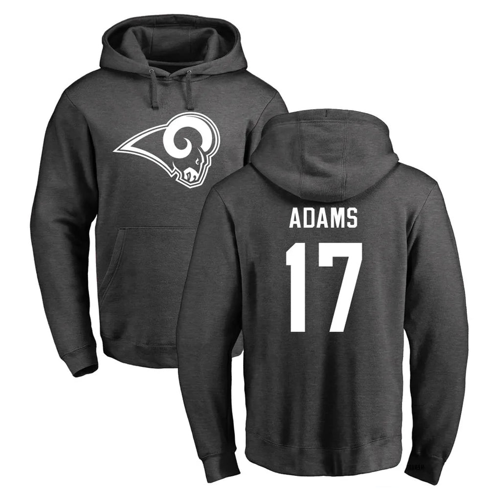 Ndoa LA.Rams #17 Davante Adams Player Gray Pullover Hoodie Limited Game Stitched Jerseys