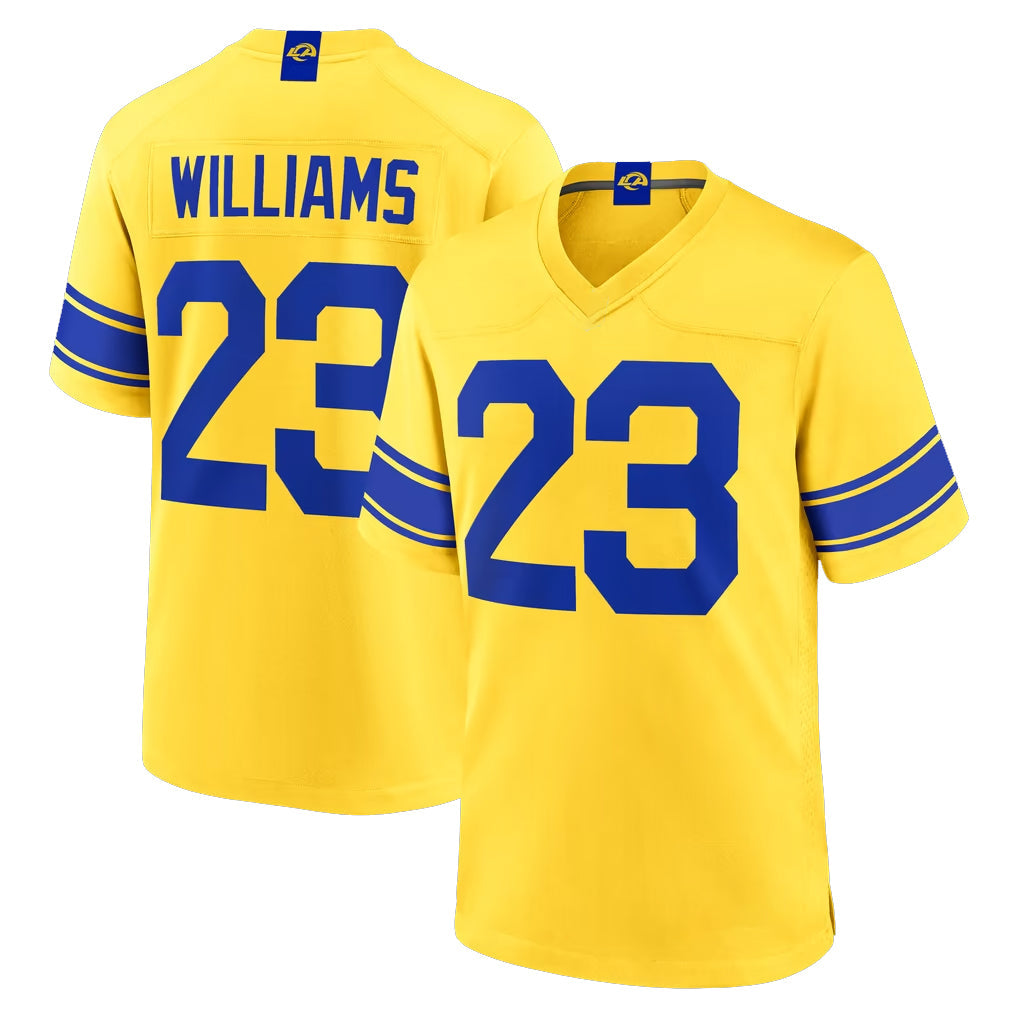 Ndoa LA.Rams #23 Kyren Williams Player Gold Classic Sol Home Game Stitched Jerseys