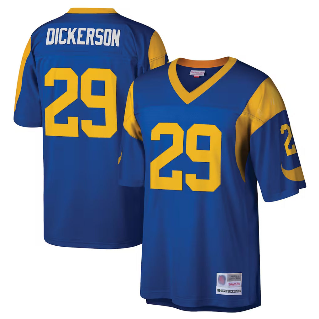 Ndoa LA.Rams #29 Eric Dickerson Player Royal Mitchell & Ness Legacy Replica Stitched Jerseys