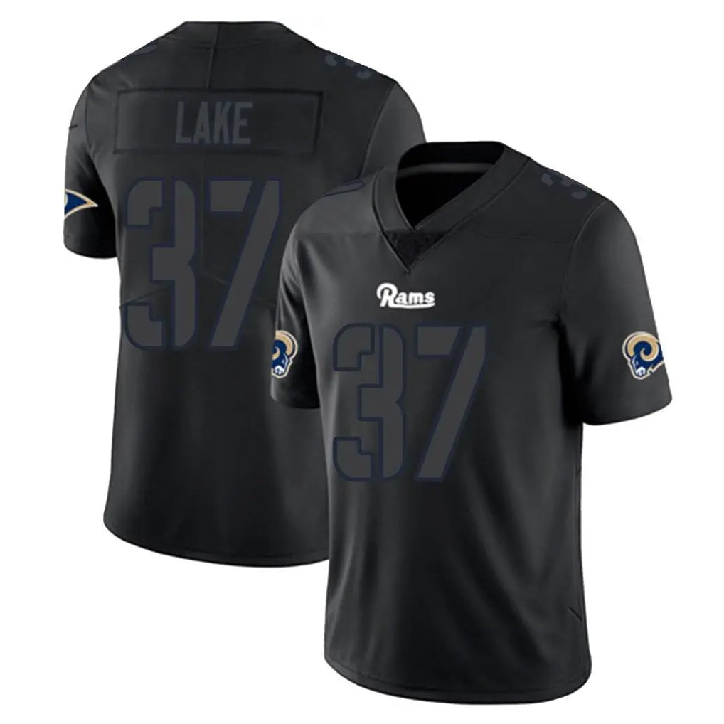 Ndoa LA.Rams #37 Quentin Lake Player Black Impact Limited Home Game Stitched Jerseys