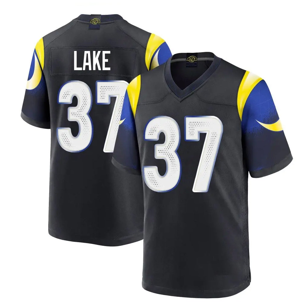 Ndoa LA.Rams #37 Quentin Lake Player Black Midnight Rivalries Collection Home Game Stitched Jerseys