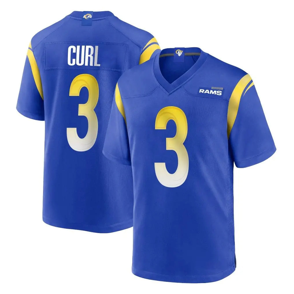 Ndoa LA.Rams #3 Kam Curl Player Royal Home Game Stitched Jerseys