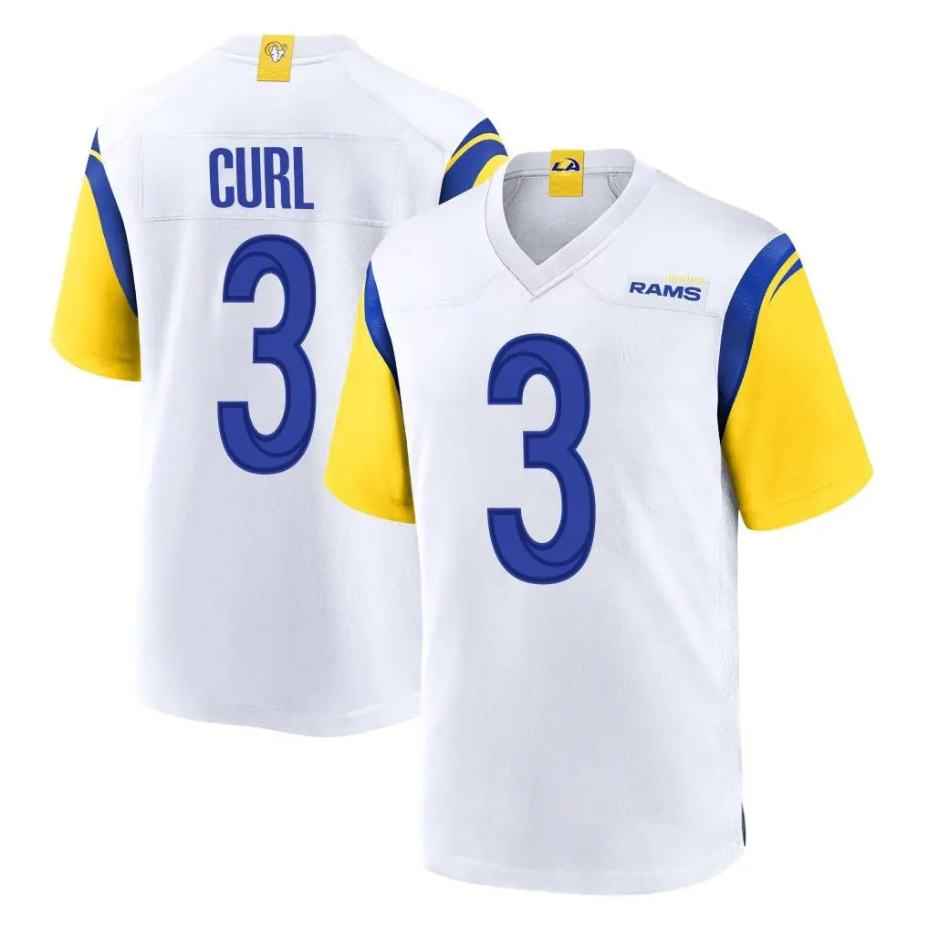 Ndoa LA.Rams #3 Kam Curl Player White Home Game Stitched Jerseys