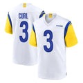 Ndoa LA.Rams #3 Kam Curl Player White Home Game Stitched Jerseys