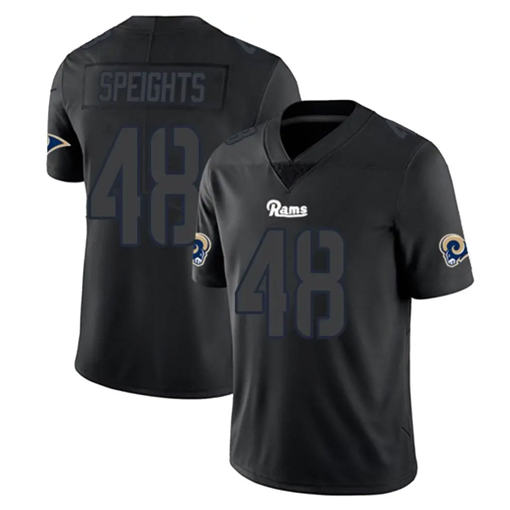 Ndoa LA.Rams #48 Omar Speights Player Black Impact Limited Home Game Stitched Jerseys