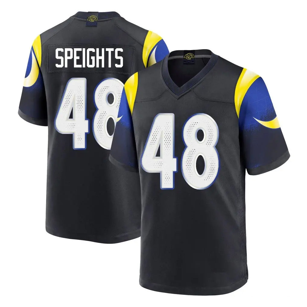 Ndoa LA.Rams #48 Omar Speights Player Black Midnight Rivalries Collection Home Game Stitched Jerseys
