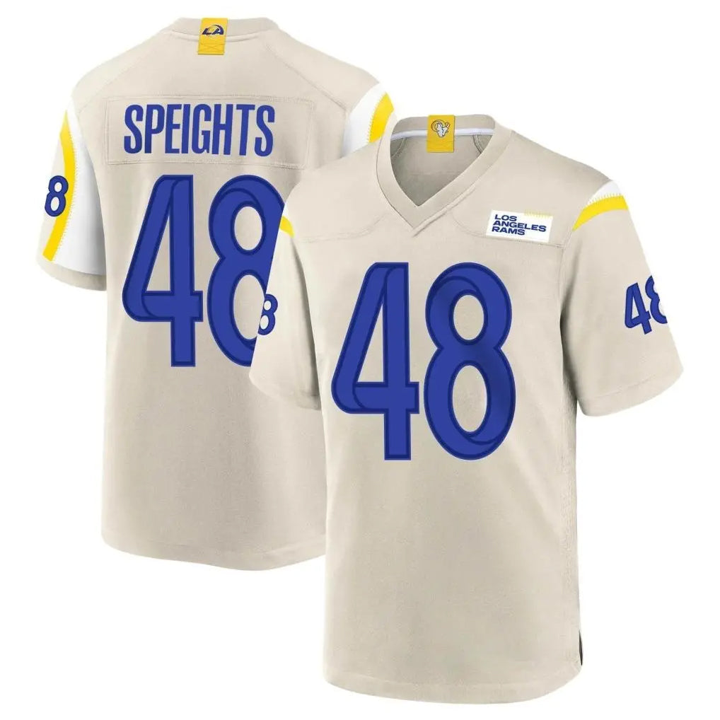 Ndoa LA.Rams #48 Omar Speights Player Bone Home Game Stitched Jerseys