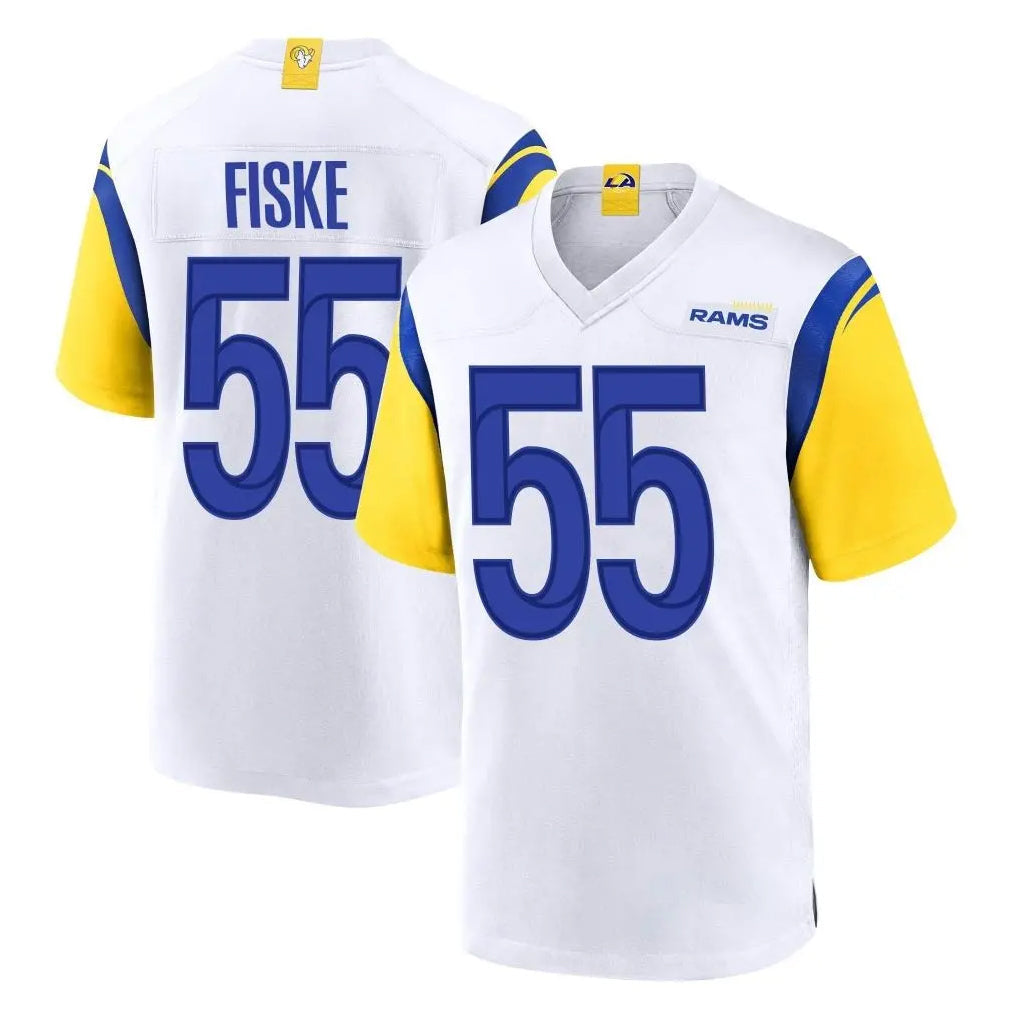 Ndoa LA.Rams #55 Braden Fiske Player White Home Game Stitched Jerseys