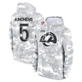 Ndoa LA.Rams #5 Kamren Kinchens Player Arctic Camo Salute to Service Hoodies Limited Game Stitched Jerseys