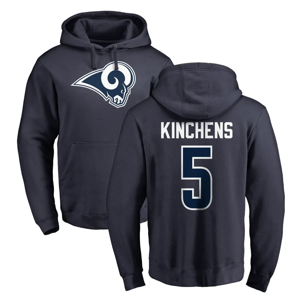 Ndoa LA.Rams #5 Kamren Kinchens Player Navy Pullover Hoodie Limited Game Stitched Jerseys