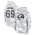 Ndoa LA.Rams #69 Kevin Dotson Player Arctic Camo Salute to Service Hoodies Limited Game Stitched Jerseys