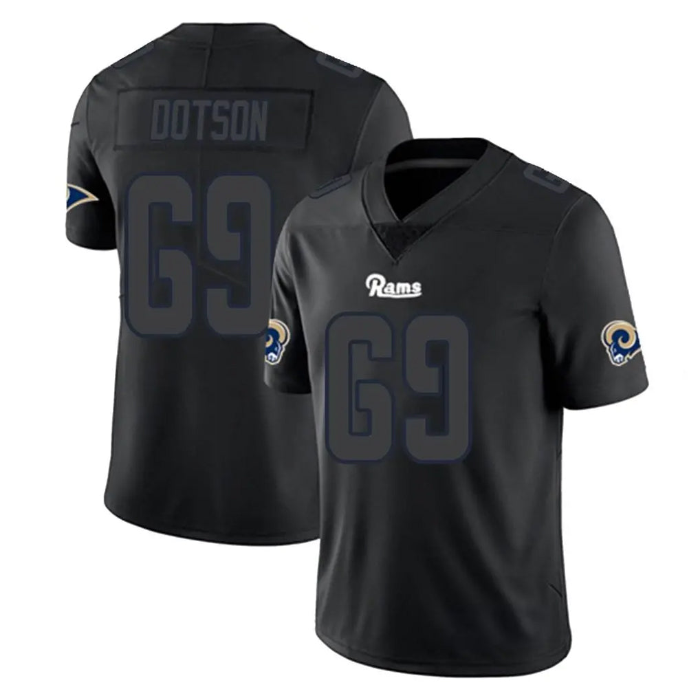 Ndoa LA.Rams #69 Kevin Dotson Player Black Impact Limited Home Game Stitched Jerseys