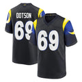 Ndoa LA.Rams #69 Kevin Dotson Player Black Midnight Rivalries Collection Home Game Stitched Jerseys