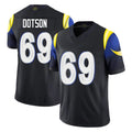 Ndoa LA.Rams #69 Kevin Dotson Player Black Midnight Rivalries Collection Limited Home Game Stitched Jerseys