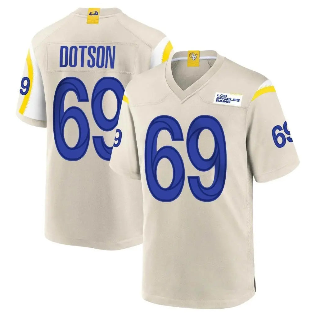 Ndoa LA.Rams #69 Kevin Dotson Player Bone Home Game Stitched Jerseys