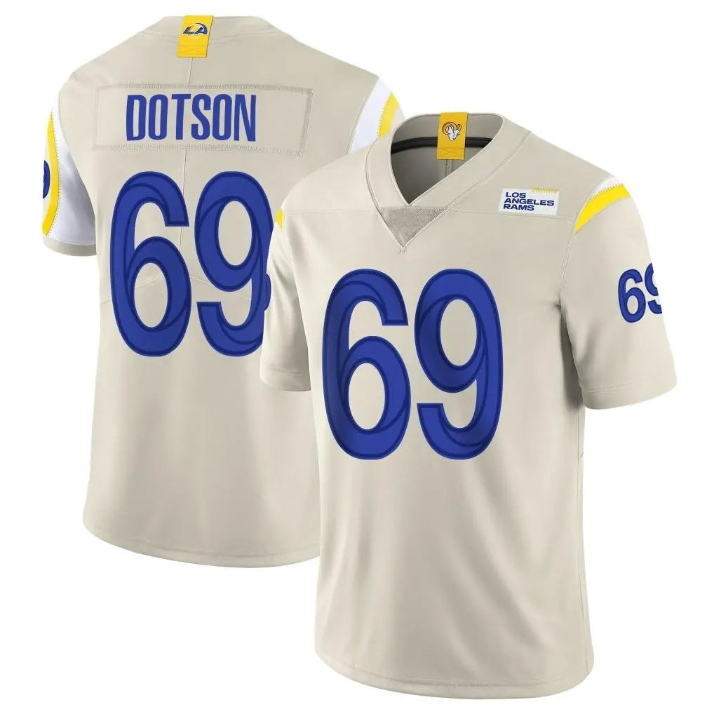 Ndoa LA.Rams #69 Kevin Dotson Player Bone Limited Vapor Home Game Stitched Jerseys