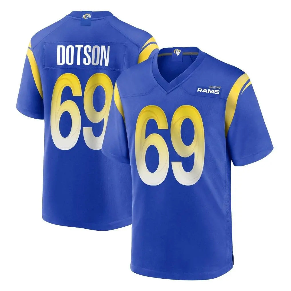 Ndoa LA.Rams #69 Kevin Dotson Player Royal Home Game Stitched Jerseys