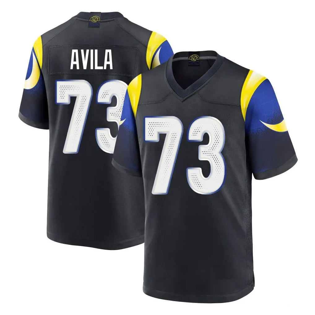Ndoa LA.Rams #73 Steve Avila Player Black Midnight Rivalries Collection Home Game Stitched Jerseys