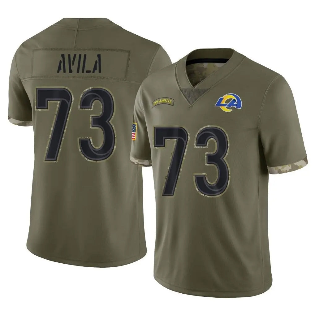 Ndoa LA.Rams #73 Steve Avila Player Olive Salute To Service Limited Stitched Jerseys