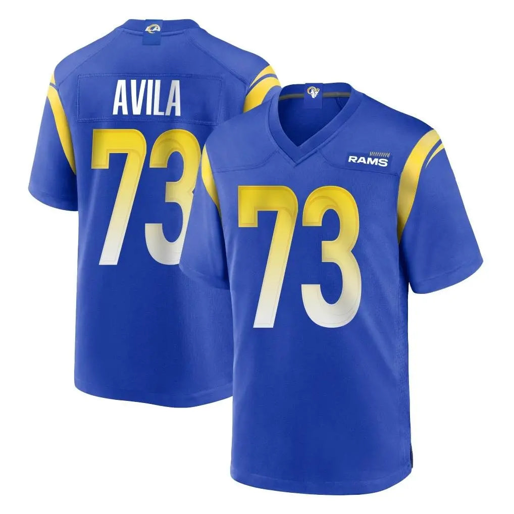 Ndoa LA.Rams #73 Steve Avila Player Royal Home Game Stitched Jerseys