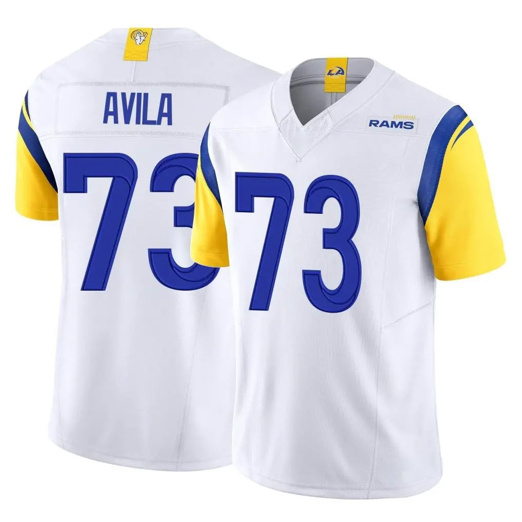 Ndoa LA.Rams #73 Steve Avila Player White Limited Vapor F.U.S.E. Home Game Stitched Jerseys