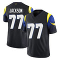 Ndoa LA.Rams #77 Alaric Jackson Player Black Midnight Rivalries Collection Limited Home Game Stitched Jerseys