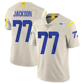Ndoa LA.Rams #77 Alaric Jackson Player Bone Limited Vapor Home Game Stitched Jerseys