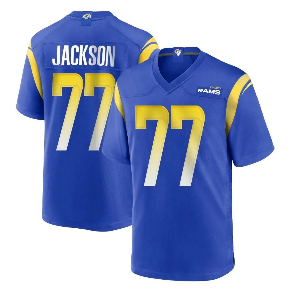 Ndoa LA.Rams #77 Alaric Jackson Player Royal Home Game Stitched Jerseys