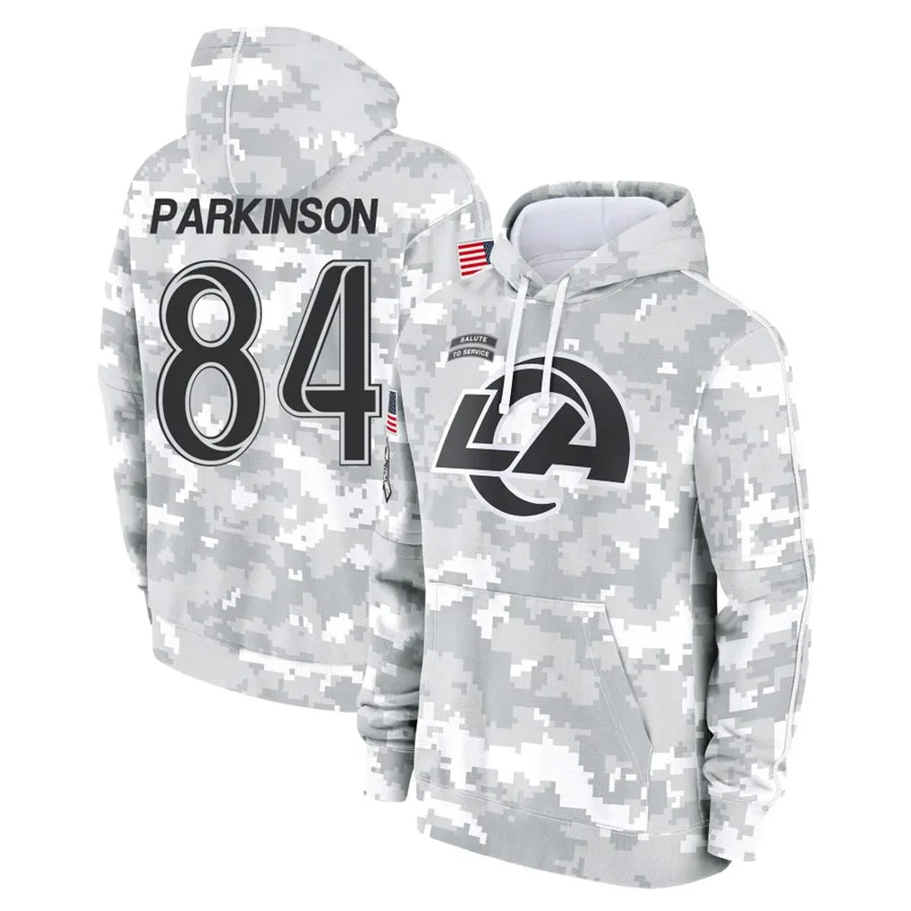 Ndoa LA.Rams #84 Colby Parkinson Player Arctic Camo Salute to Service Hoodies Limited Game Stitched Jerseys