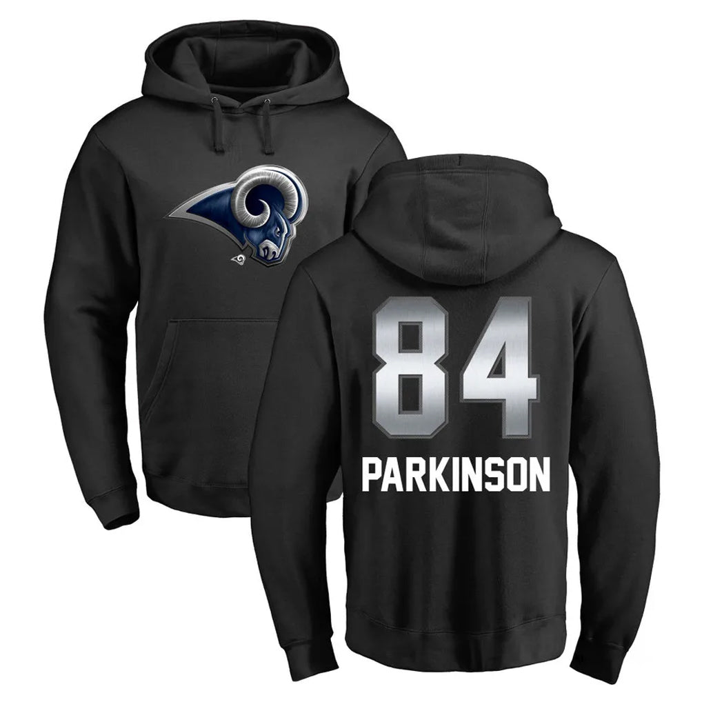 Ndoa LA.Rams #84 Colby Parkinson Player Black Pullover Hoodie Limited Game Stitched Jerseys