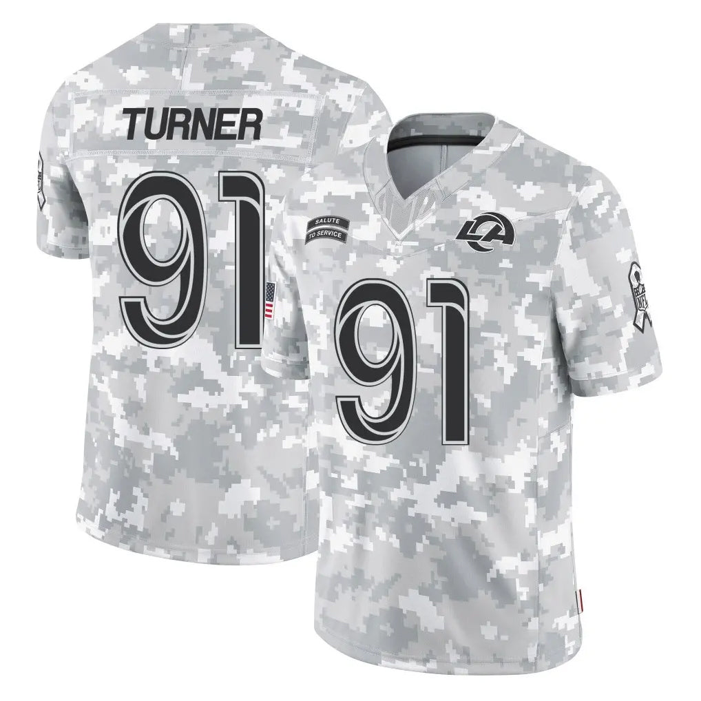 Ndoa LA.Rams #91 Kobie Turner Player Arctic Camo Salute To Service Limited Game Stitched Jerseys