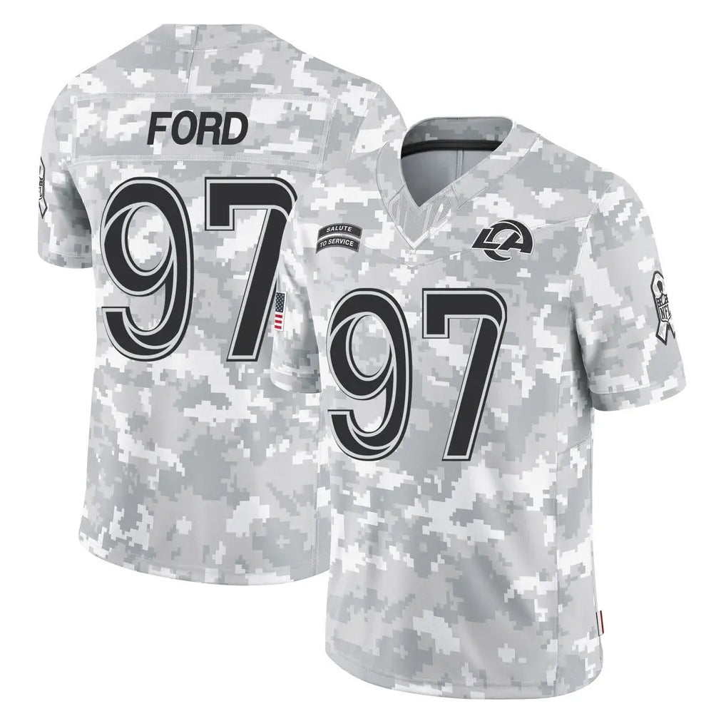 Ndoa LA.Rams #97 Poona Ford Player Arctic Camo Salute To Service Limited Game Stitched Jerseys