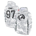 Ndoa LA.Rams #97 Poona Ford Player Arctic Camo Salute to Service Hoodies Limited Game Stitched Jerseys