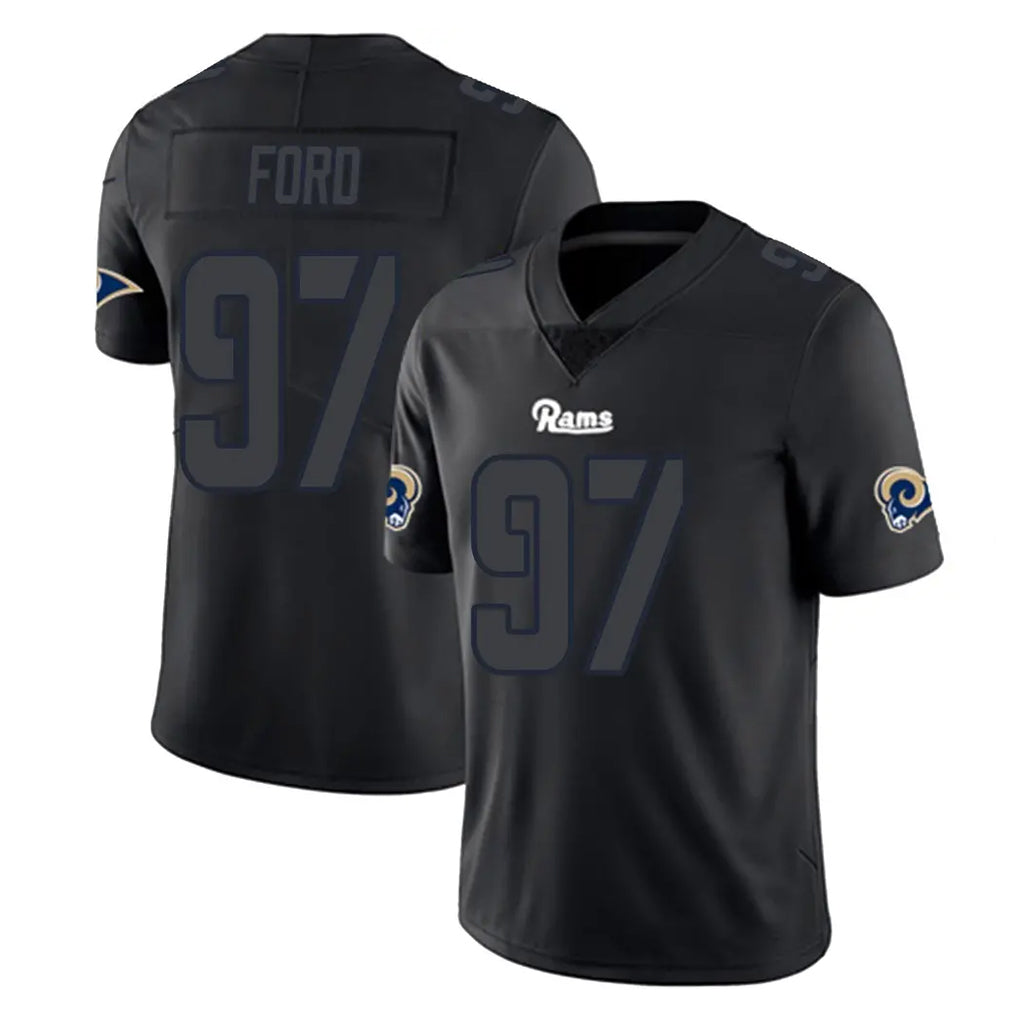 Ndoa LA.Rams #97 Poona Ford Player Black Impact Limited Home Game Stitched Jerseys