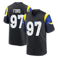Ndoa LA.Rams #97 Poona Ford Player Black Midnight Rivalries Collection Home Game Stitched Jerseys
