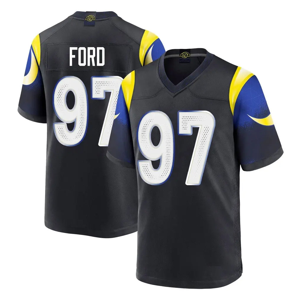 Ndoa LA.Rams #97 Poona Ford Player Black Midnight Rivalries Collection Home Game Stitched Jerseys