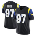 Ndoa LA.Rams #97 Poona Ford Player Black Midnight Rivalries Collection Limited Home Game Stitched Jerseys