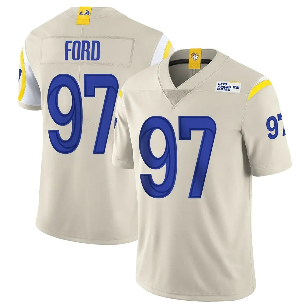 Ndoa LA.Rams #97 Poona Ford Player Bone Limited Vapor Home Game Stitched Jerseys