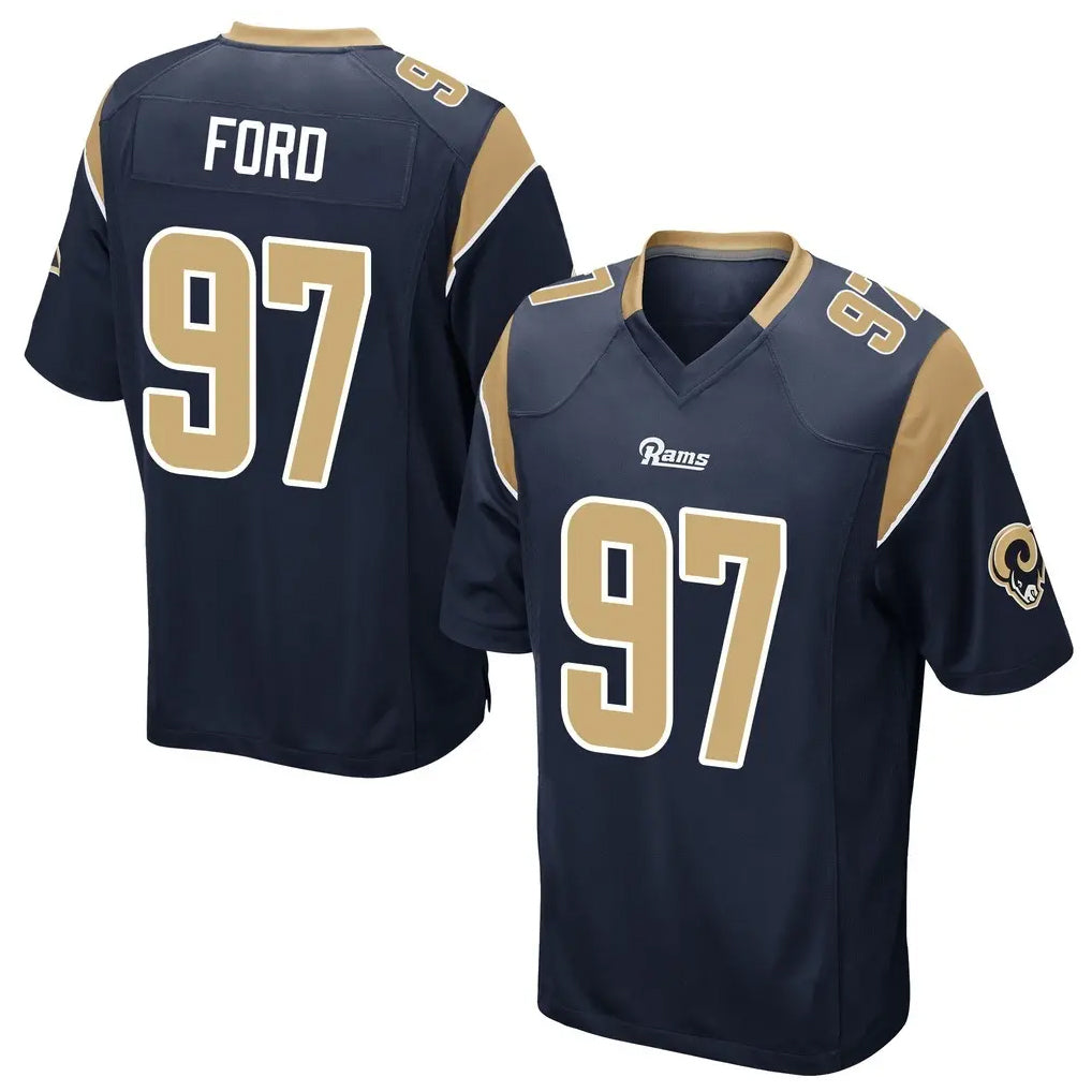 Ndoa LA.Rams #97 Poona Ford Player Navy Home Game Stitched Jerseys